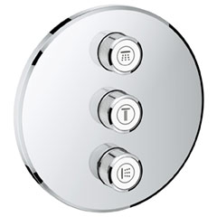 GROHTHERM SMARTCONTROL 埋込ストップバルブ(3連)ラウンドタイプ 化粧部