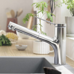 Zesis M33 シングルレバーキッチン混合水栓 引出式 150 2ジェット(シャワー切替)