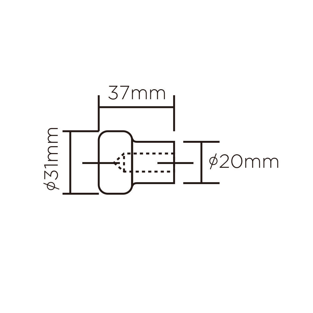 木製フック(直径:31mm P101 )ブラック