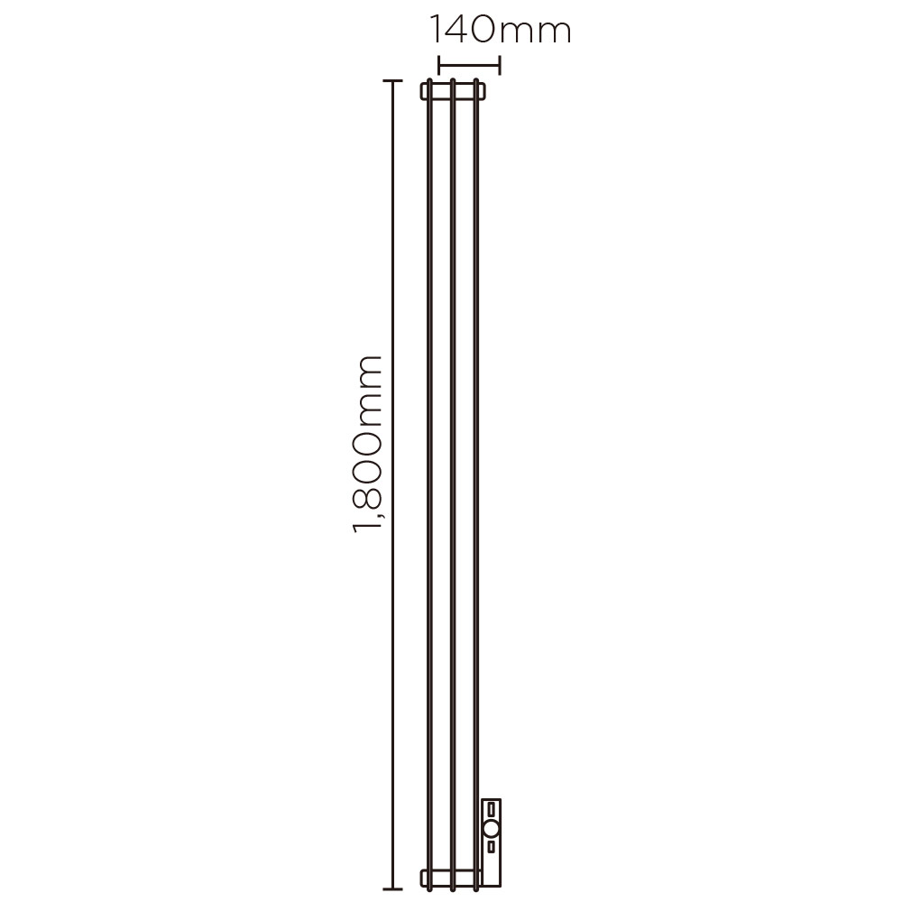 PIKKY(高さ:1800mm 幅:140mm スイッチボックス右 P001 )ホワイト