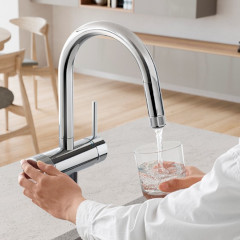 MINTA 浄水器一体型シングルレバーキッチン混合栓 コールドスタート仕様(ヘッド引出タイプ)寒冷地仕様