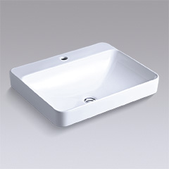 【数量限定品】Vox 置き型洗面器584mm (ホワイト)+排水目皿(ポップアップあり)+Pトラップ