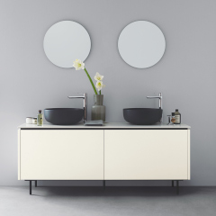 ASSEMBLAGE WHITE キャビネットセット1650mm　引き出しタイプ(洗面ボウルダブル)　脚部:マットブラック　H:150