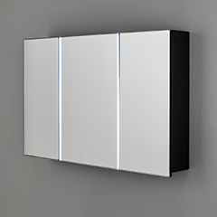 LEDミラーキャビネット 1200×H750mm 3面鏡・前面光タイプ(4000K)