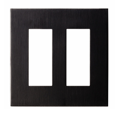 スイッチ/コンセントプレート2連スイッチプレート ヘアライン仕上/ブラック