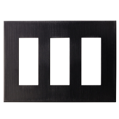 スイッチ/コンセントプレート3連スイッチプレート ヘアライン仕上/ブラック