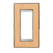 スイッチ/コンセントプレート オーク/ブライト クローム