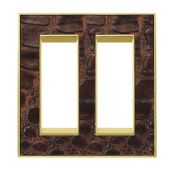 スイッチ/コンセントプレート アリココブラウン/ブライト ゴールド