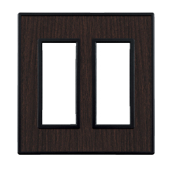 スイッチ/コンセントプレート2連スイッチプレート ブラックオーク