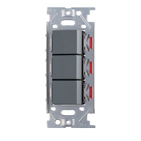 埋込トリプルスイッチ　ソリッドグレー