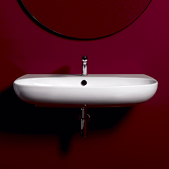 【数量限定品】VIGNONI 壁付け・カウンター置き型洗面器800mm (ホワイト)+排水目皿+ボトルトラップセット