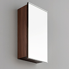 ミラーキャビネットW300×H600mm(ウェンジ)