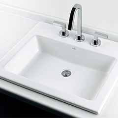 Luju 角型洗面器604mm (3ホールタイプ)