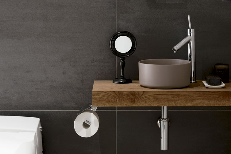 写真:CIELO(チエロ)のMINI MULTI PLO(ミニマルチプロ)シリーズ洗面ボウルMINIMULTIPLO セラミックカウンター